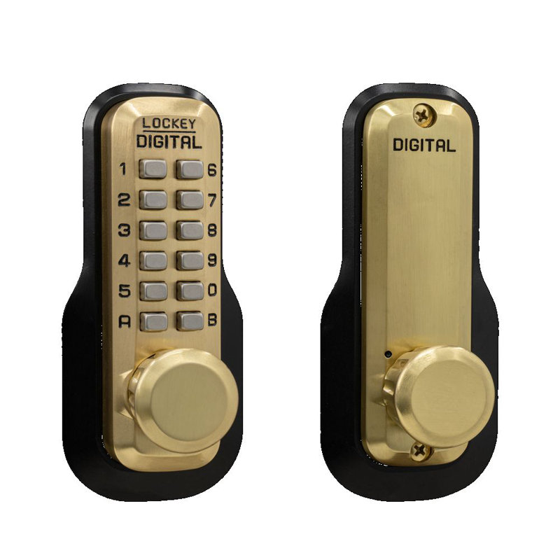 Keyless Entry Round Knob, Satin Brass