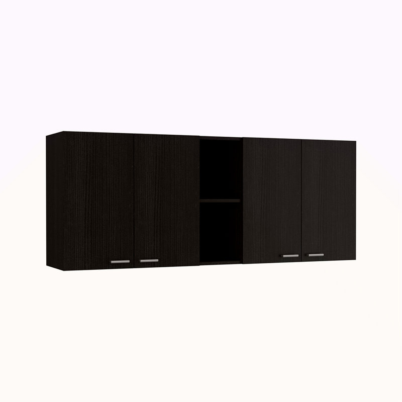 Wall Cabinet Ontario, Double Door, Black