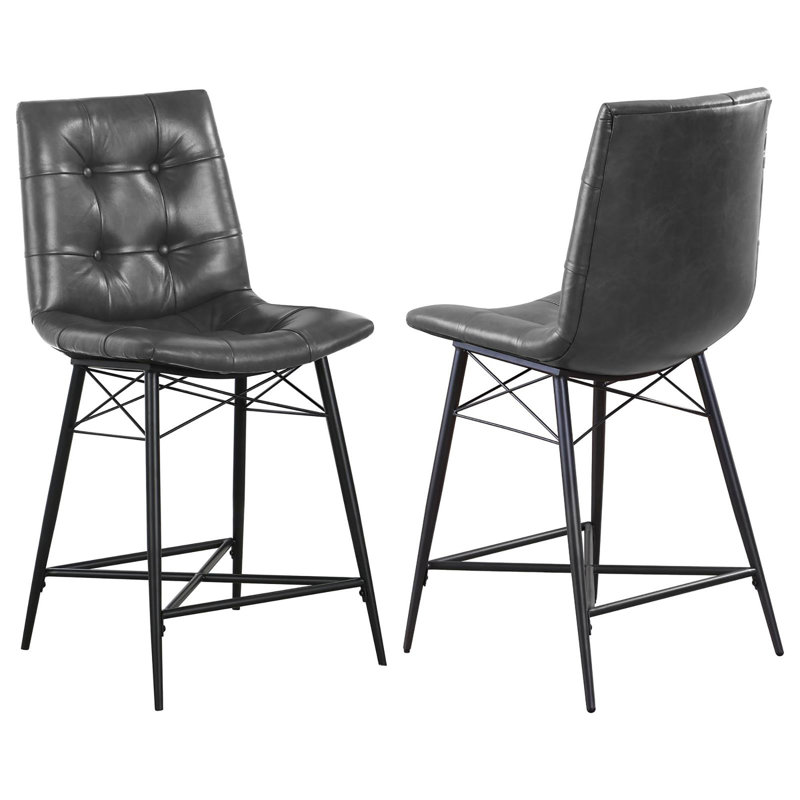 Tabourets touffetés à hauteur de comptoir (ensemble de 2)