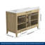 Meuble-lavabo double 54 po Aura avec plateau et dosseret en marbre d'ingénierie Aura-859022392-1011255449