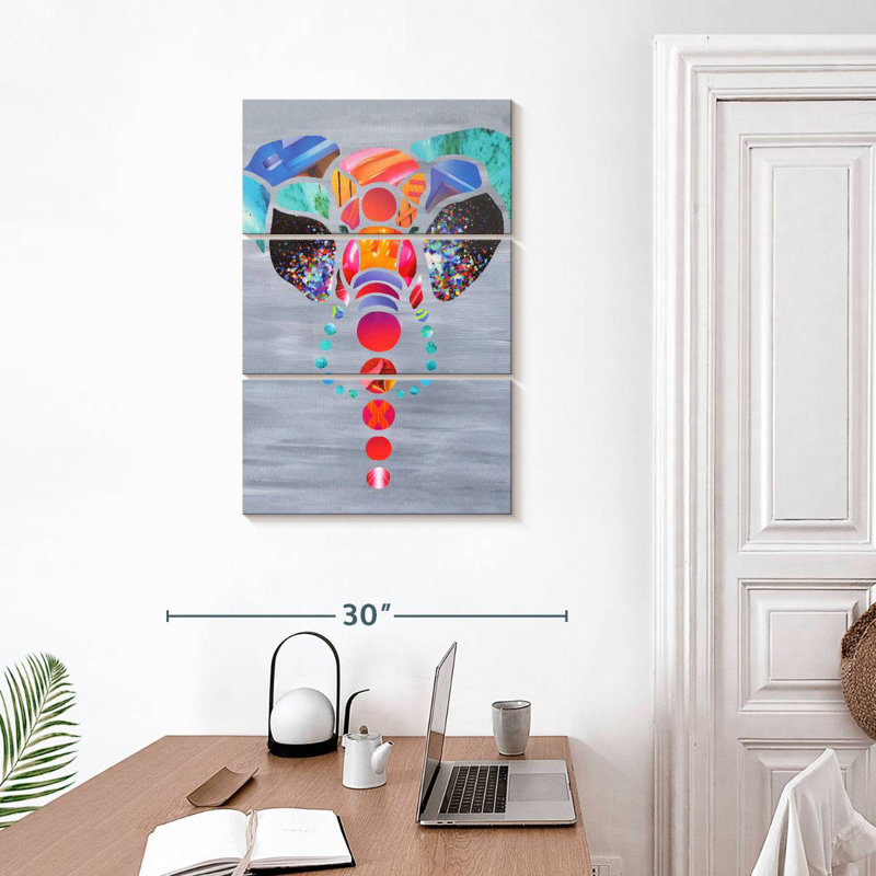 Brampt Abstract Elephant Love, 32" H x 20" W