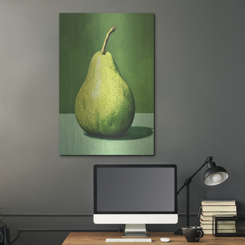 Art mural en métal «Green Pear» par Andreas Magnusson, H 36 po x l 24 po