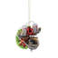 Ornement de Noël 4,5 po orignal gris et rouge avec casque de bière