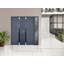 Porte d'entrée extérieure prémontée en aluminium double Cynex 6777 Gris, 2 impostes latérales, verre clair miroir, style moderne, peinte, 96 x 80 po (L 12 + 72 + 12 po x H 80 po), ouverture à droite vers l'intérieur-93483891-93483902-93483900