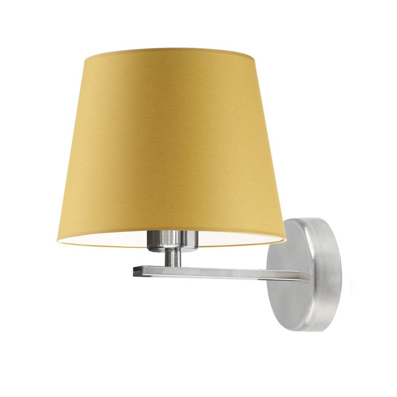 Ayad Steel Armed Sconce, Brushed Steel, Mustard