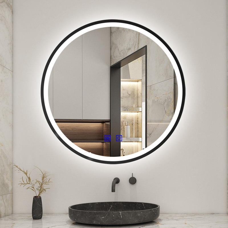 Caedance Round Wall Mirror, 80cm H x 80cm W
