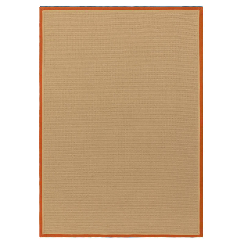 Rondle Boucle Jute Area Rug, Rectangle 120 x 170 cm, Rust Linen 