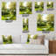 Horloge murale étang avec arbres printaniers-392540624