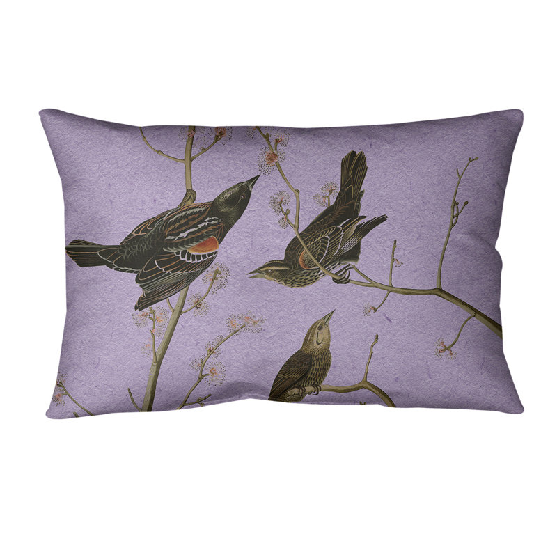 Coussin lombaire à oreilles starling, Duvet synthétique, 20 po x 14 po, Mauve