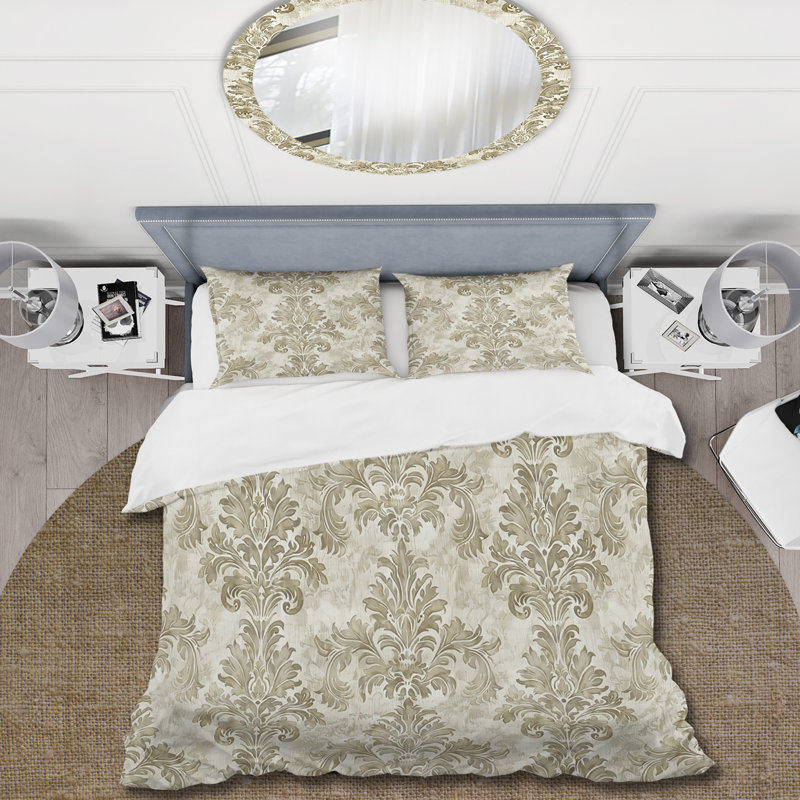 Ensemble de housse de couette Beige Country Floral Chic VI - Floral, Housse de couette simple + 2 taies décoratives st