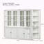 2 armoires de garde-manger de 75,25 po de hauteur et deux tablettes triangulaires à côtés, costume mural de style rétro de 105,5 po de largeur avec portes en verre, pour les couloirs, le salon, le bureau, le studio ou l'espace de travail