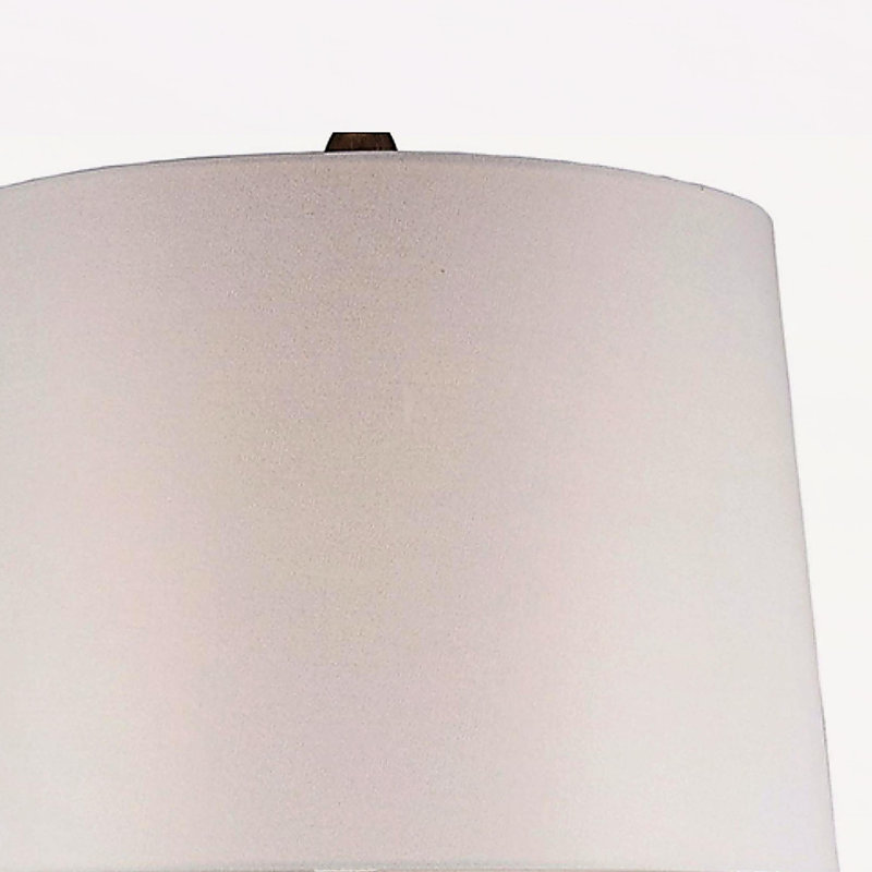 Grande lampe de table en polyrésine 28,25 po «Everly» avec finition brune et abat-jour blanc