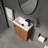 18.5" Compact Wall-Mounted Bathroom Vanity With Integrated Sink For Powder Rooms-800301607