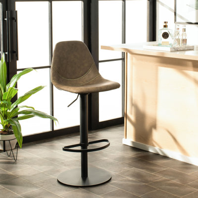 Safeta Swivel Upholstered Adjustable Height Counter Stool