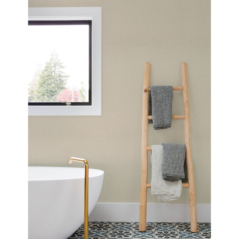 Papier peint imitation lin Sonia, Beige