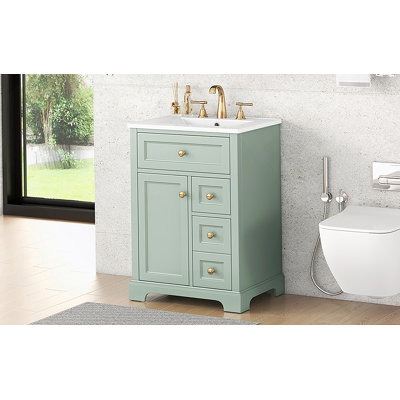 Bathroom Vanity With Sink, 3 Drawers