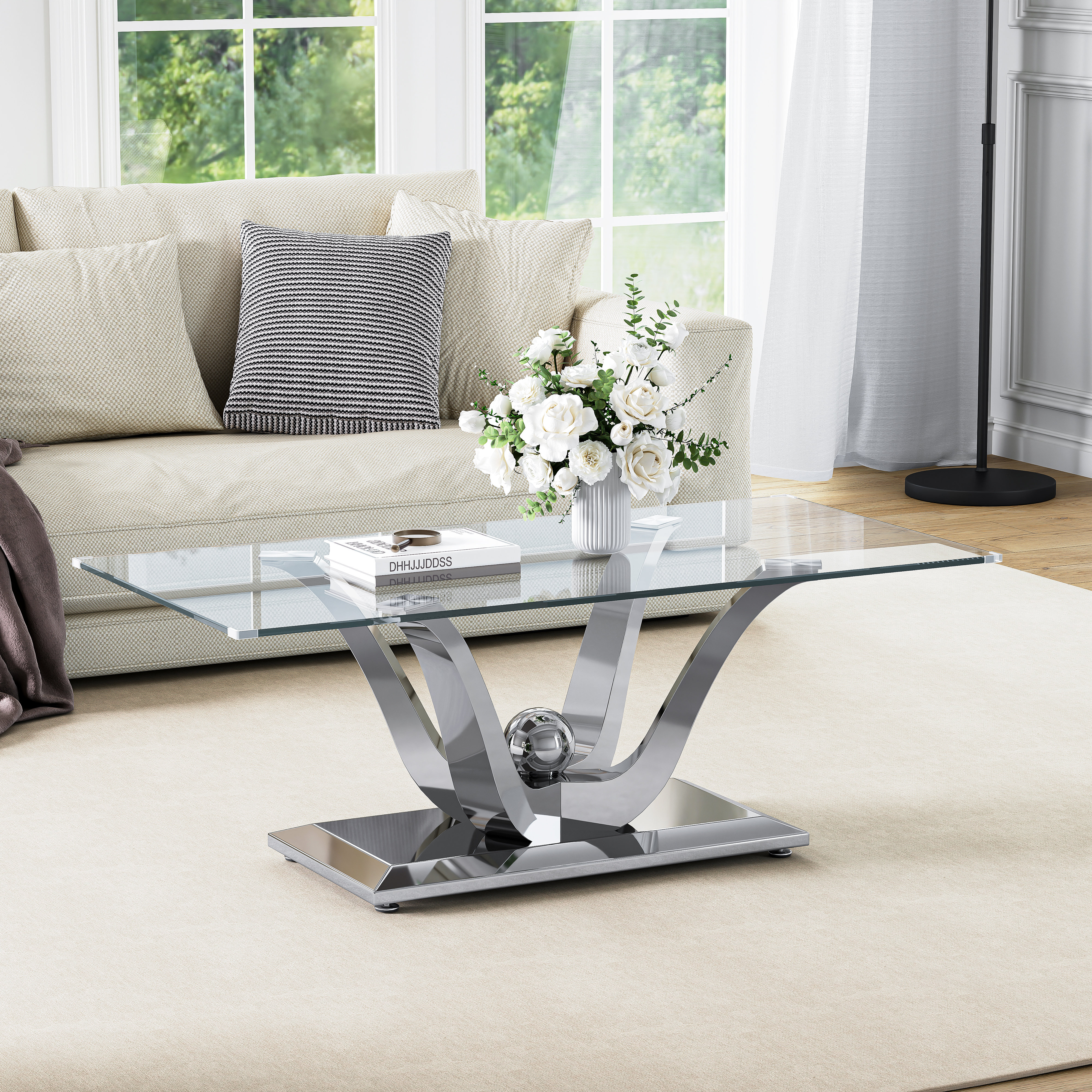 Westco Furniture 3-Piece Glass Coffee Table Set With Coffee Table And 2 ...