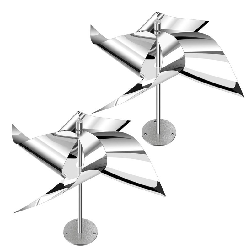 2pcs Stainless Steel Reflective Bird Deterrent Device