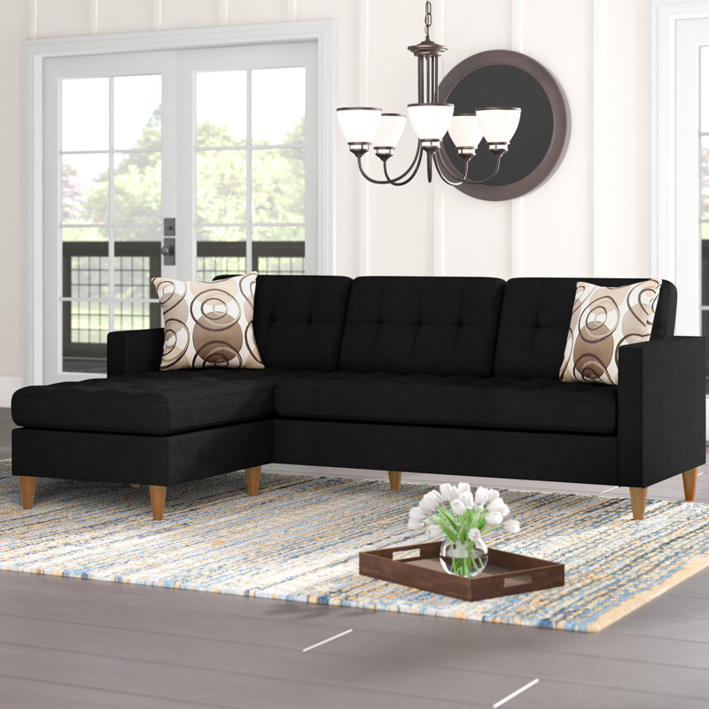 Devaney Reversible Corner Sofa, Black
