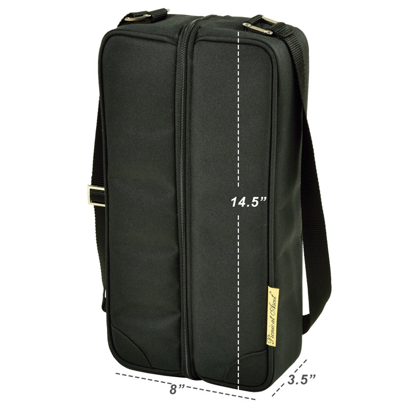 Black Stainless Steel Travel Coffee Tote for 2 with Vacuum Flask and Cups