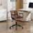 Executive Office Chair Adjustable Leather Mid Back Swivel Office Desk Chair With Padded Armrest 300lbs Load-bearing Computer Desk Chair For Home Office （set of 2 Black）-2052040664-2053498452