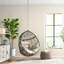 Chaise suspendue avec - forme de goutte d'eau, coussins imperméables, brun kaki, 44,64 H, nécessite une installation professionnelle, 24,61 P x 36,93 l + tissage de balançoire brun, conception confortable, installation requise