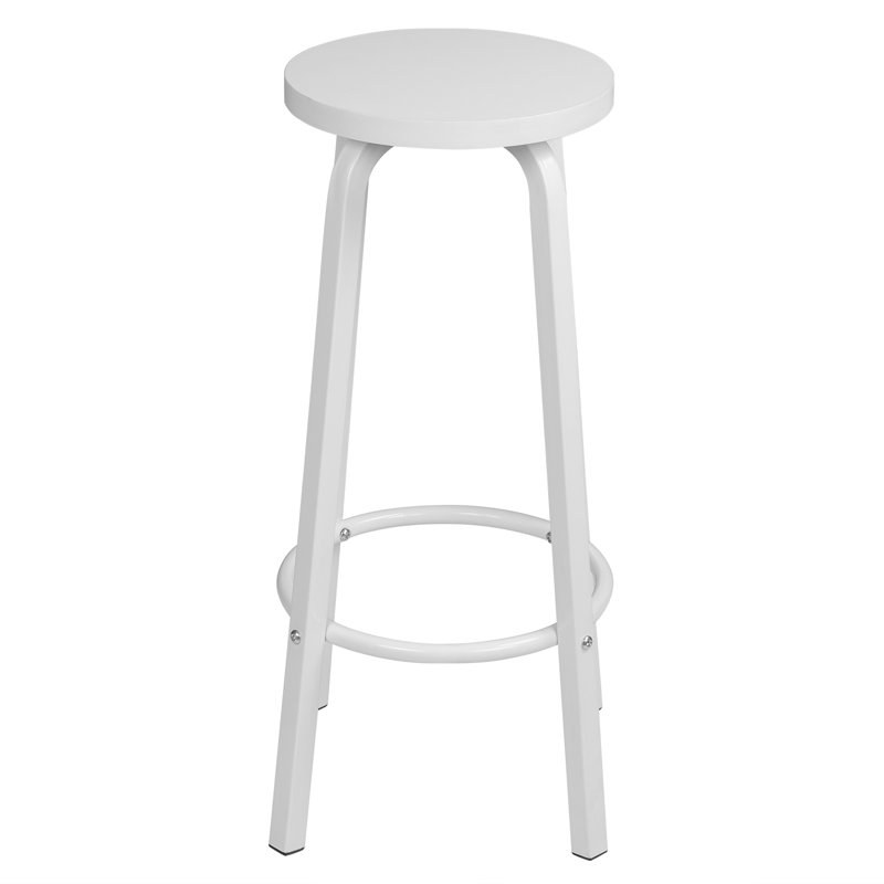 Hayesville Counter Stool with Metal Frame, White, White