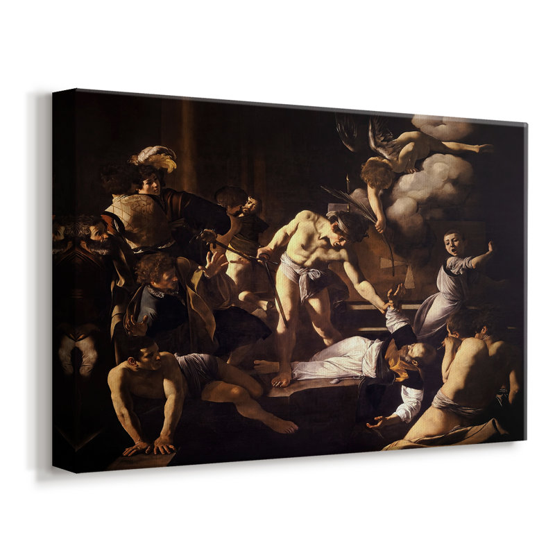 Le martyre de Saint-Matthew-Caravage-Toile tendue avec châssis-c. 1599-1600, 8 x 12