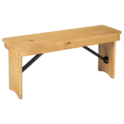Banc pliant en bois de pin massif de qualité commerciale Dejon 40 po x 12 po 