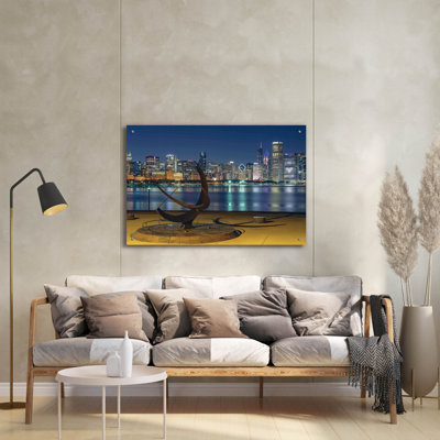 Art mural en verre acrylique «Chicago - Sundial» par Epic Portfolio