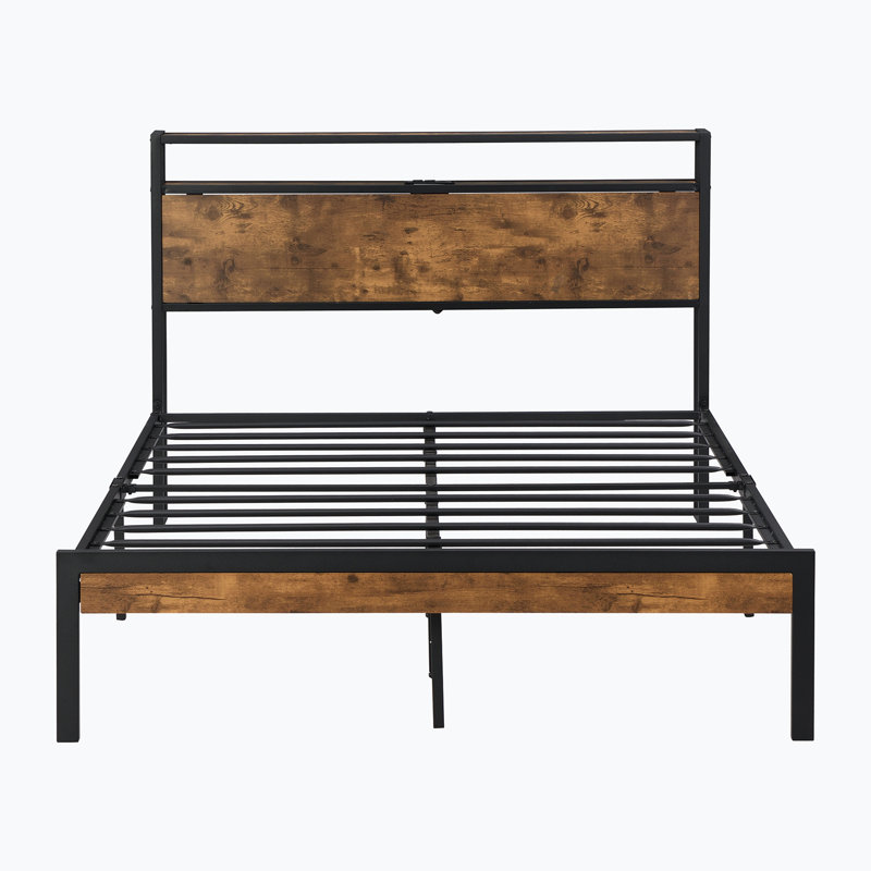 Lit en acier de style campagnard de 38,87 po avec tête de lit, Grand