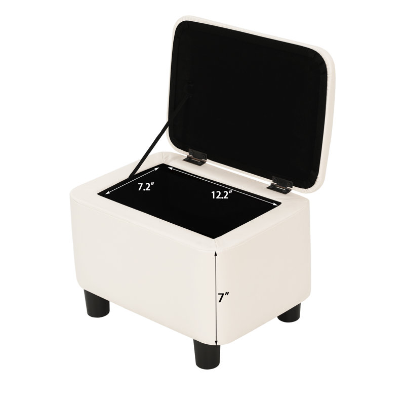 Repose-pieds avec rangement 16 po, Blanc