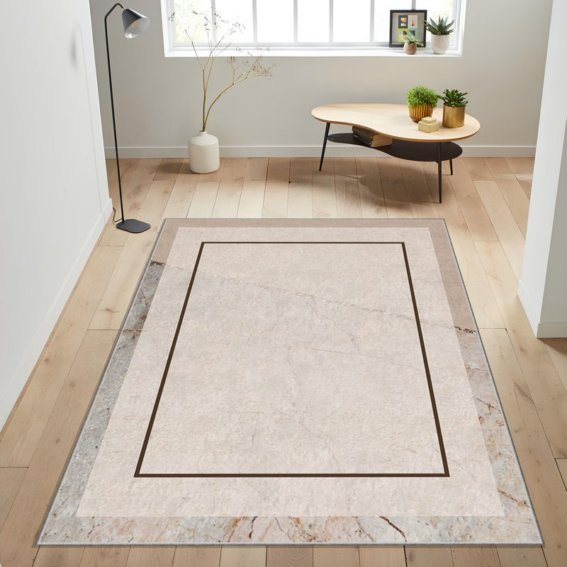 Premium Woven Carpet, 4 ft x 6 ft, 100% Polyester, 740 g/m² | Non-Slip Felt Dot Underside, Machine Washable at 86°F, Low Pile Height: 0.2 in | Digital Print Design, Easy to Clean & Maintain, Ideal for Living Room & Office