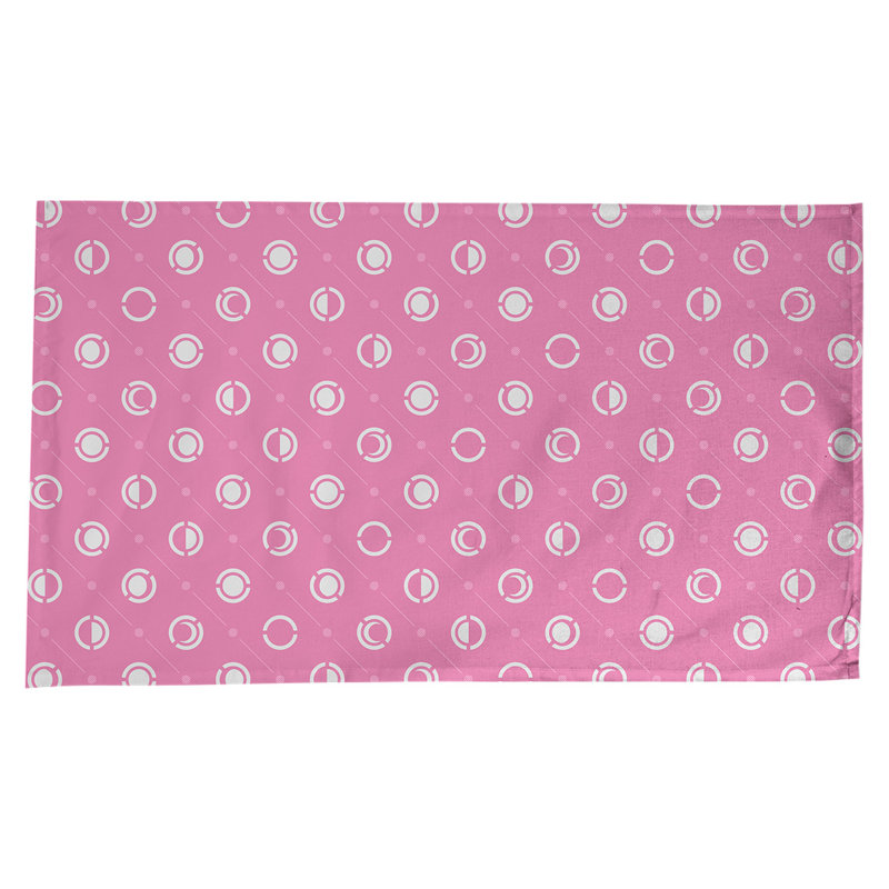 Classic Moon Phases Tablecloth, White/Pink