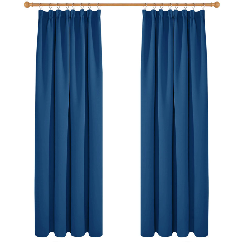 Kokichi Blackout Curtain Pair, 132cm Width x 214cm Drop, Blue