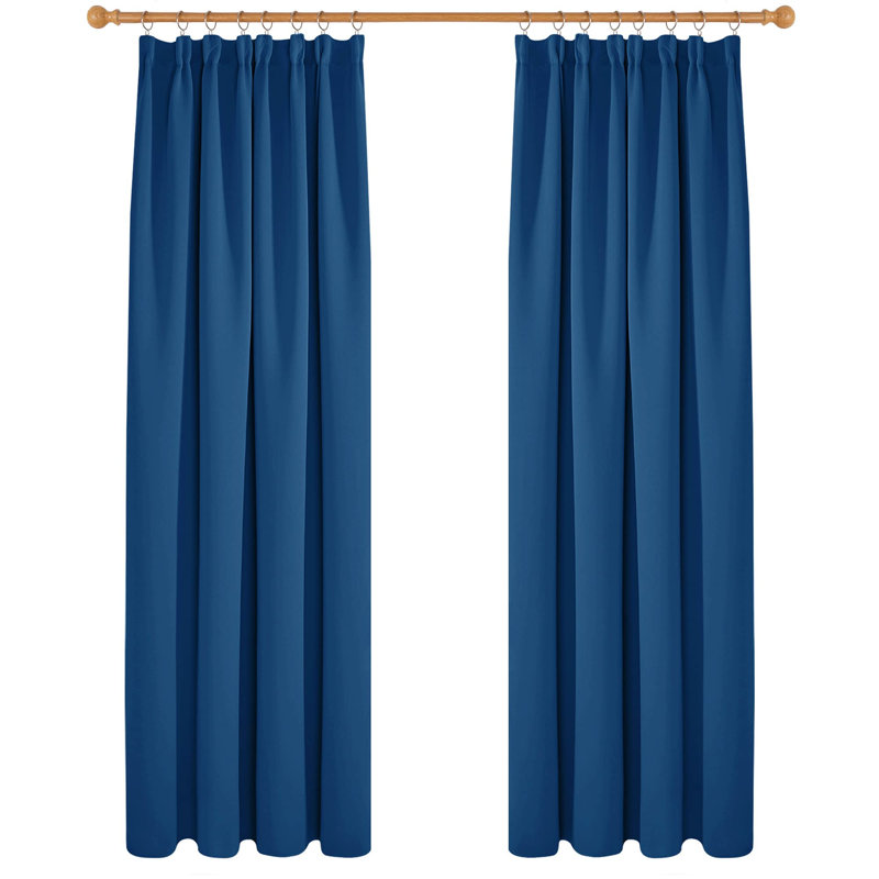 Kokichi Curtains, 132cm Width x 214cm Drop, Blue