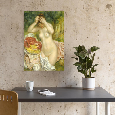 Bather Arranging Her Hair Classic Modern Wall Art Print by Pierre-Auguste Renoir - 1 Piece Wrapped Canvas Wall Art