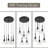 5-Light Cluster Pendant Lamp With Hammered Glass-1014804241