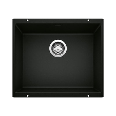 Precis SILGRANIT 21" Single Bowl Undermount Kitchen Sink - Coal Black