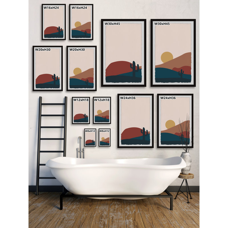 Lever de lune à Catalina Diptych, H 18 po x l 12 po x P 1,5 po