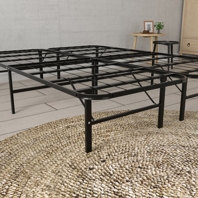 Base de plateforme simple en acier noir TG, capacité de charge de 2000 livres, hauteur de 14 pouces, espace sous le lit, hauteur d'installation rapide et facile pour la circulation d'air, capacité, installation simple
