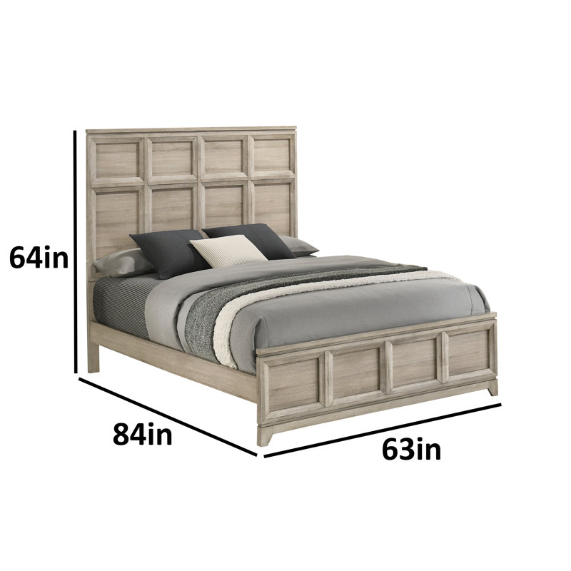 Weathered Greige Panel Bed, Queen