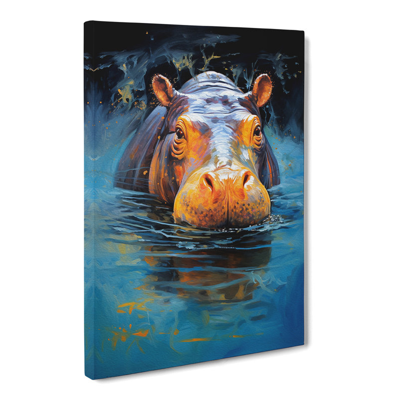 Hippo Abstract - Wrapped Canvas, 76cm H x 50cm W x 3cm D