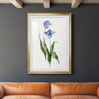 Peinture botanique bleue vive II