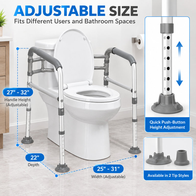 Barres de sécurité pliables pour toilettes