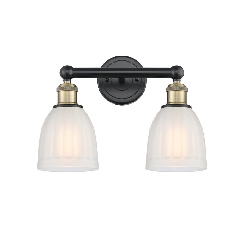 Radegonde 2 - Light Dimmable Vanity Light, White, Black Antique Brass