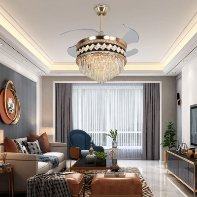42" Ceiling Fan With Light And Remote For Living Room Dining Room Bedroom