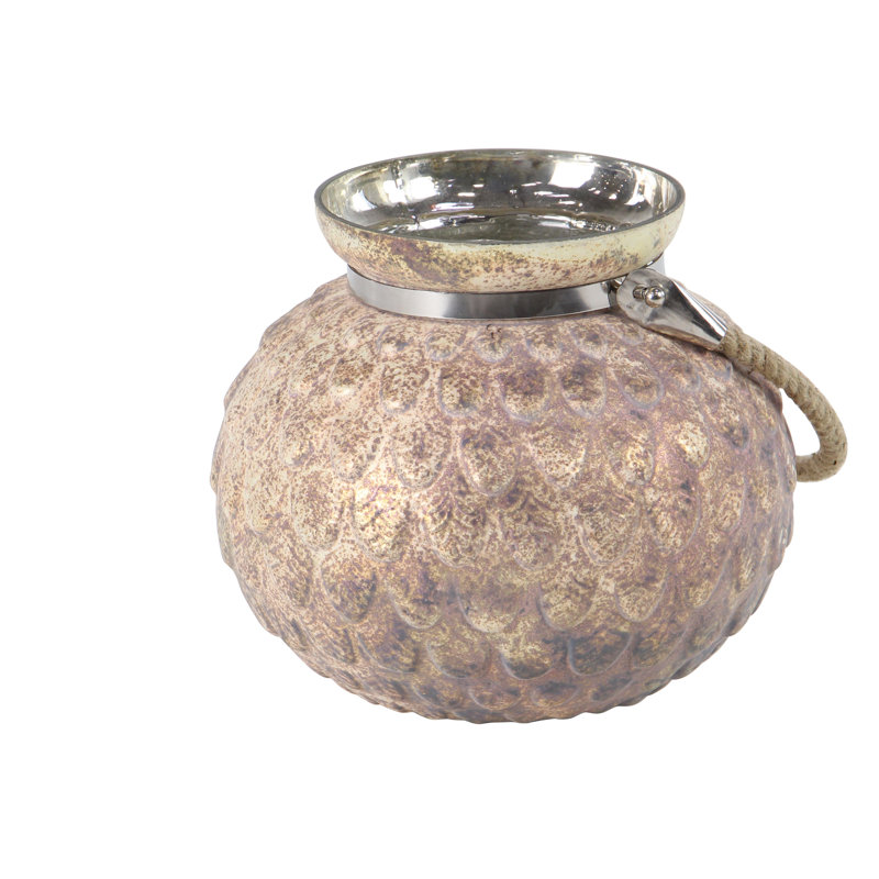Glass Tabletop Lantern, Gold