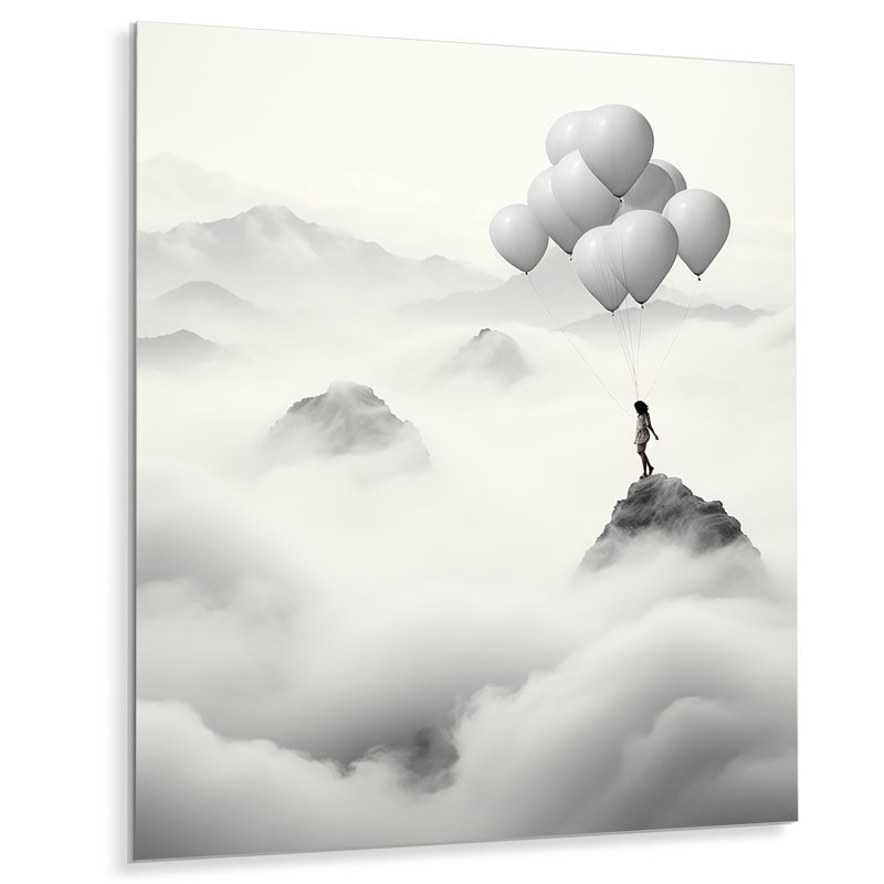 «Grey Sky Is The Limit Motivational Landscape I - Motivation», art mural en métal, H 40 po x l 30 po x P 1,5 po