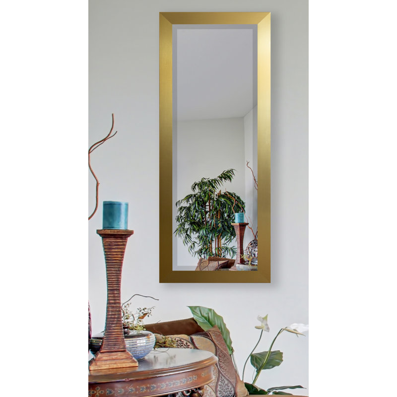 Ungar Wood Flat Wall Mirror, 59.5" H x 20.5" W x 0.75'' D, Gold